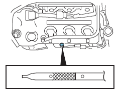 6. Wipe the dipstick clean. Insert the dipstick fully, then remove it again.