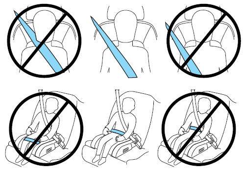 If the booster seat slides on the vehicle seat, placing a rubberized mesh