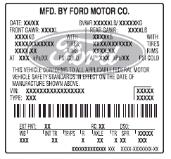 Vehicle identification number (VIN)