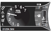 For descriptions of the tachometer