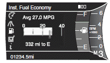 Shown with vertical bar tachometer