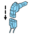 WARNING: Handle a halogen headlamp bulb carefully and keep