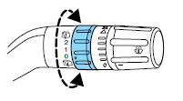 For rear wiper operation, rotate the