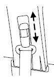 WARNING: Position the safety belt height adjusters so that the
